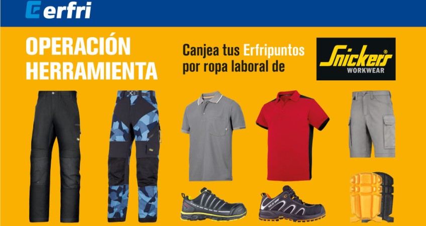 Canjea tus Erfripuntos por ropa laboral de Snickers Workwear