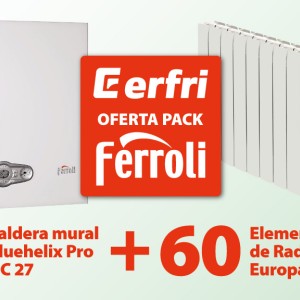 Oferta calefacción Erfri-Ferroli: una caldera y 60 elementos de radiador a un precio superajustado