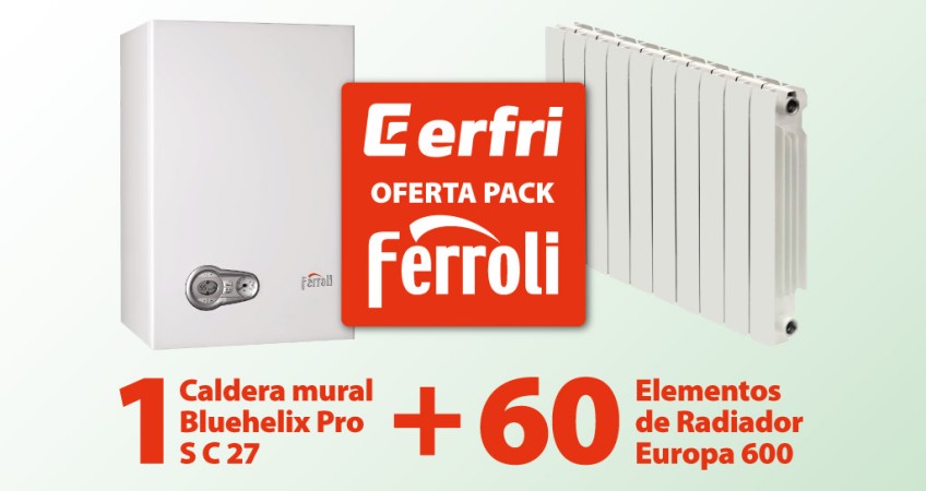 Oferta calefacción Erfri-Ferroli: una caldera y 60 elementos de radiador a un precio superajustado