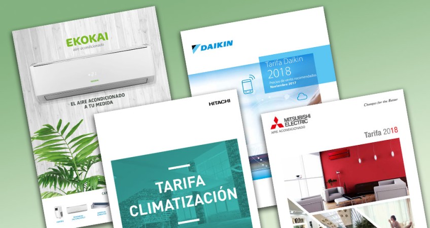 Nuevas tarifas 2018 de Ekokai, Hitachi, Daikin y Mitsubishi