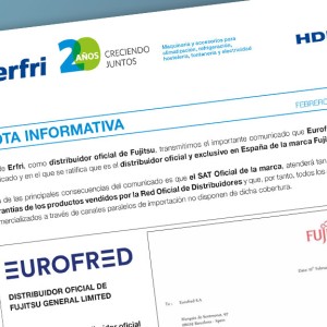 Nota informativa Eurofred-Fujitsu sobre la red de distribuidores