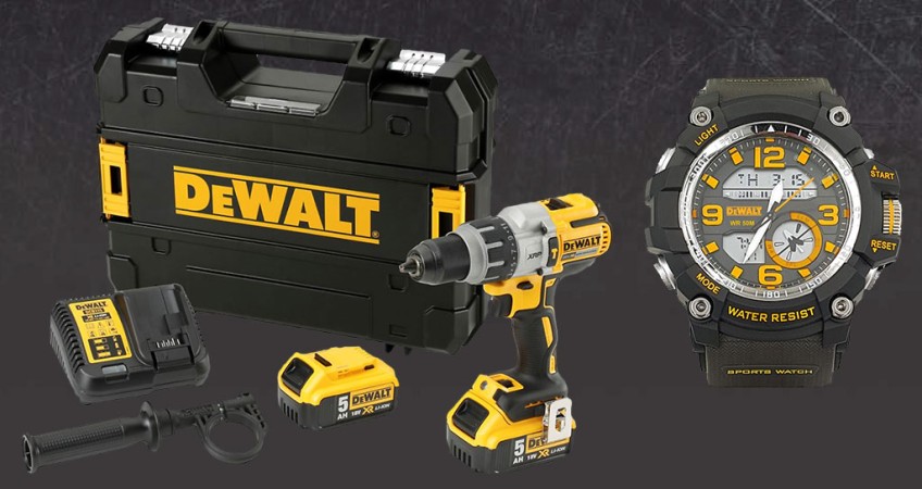 Oferta DeWalt: un taladro más otra herramienta y reloj de regalo