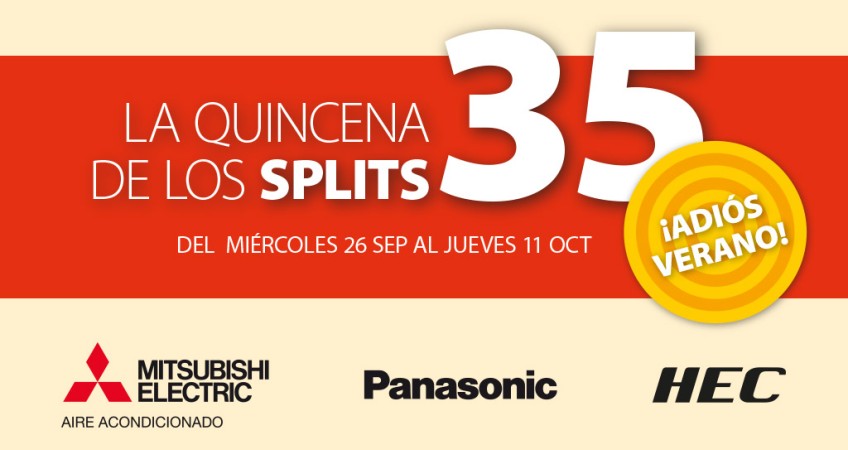 Oferta de splits de 3,5 kW para despedir el verano