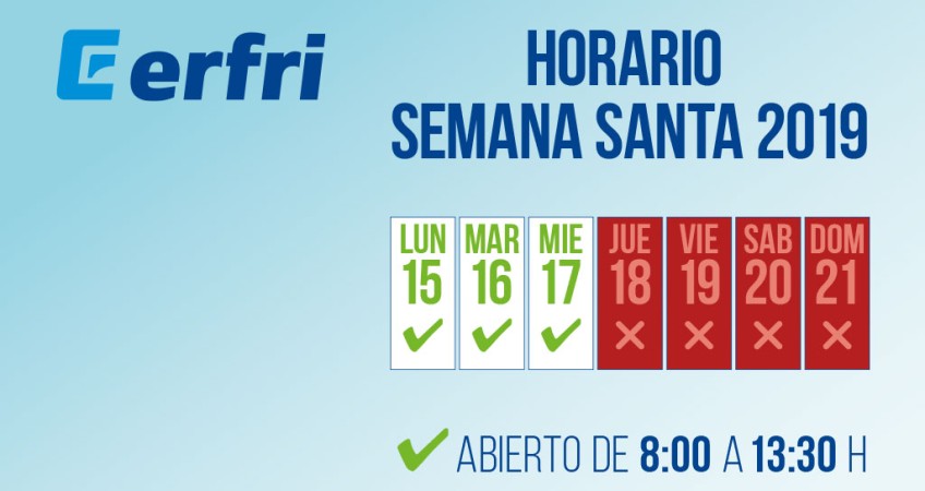 Horario en Semana Santa 2019