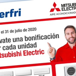 Ahora en Erfri, bonificaciones de hasta 100€ en equipos Mitsubishi Electric