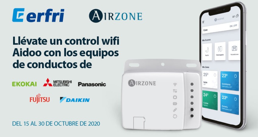 Un control wifi Aidoo de regalo con los equipos de conductos