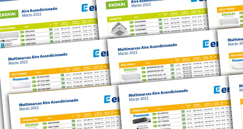 Nueva lista de precios de aire acondicionado multimarca